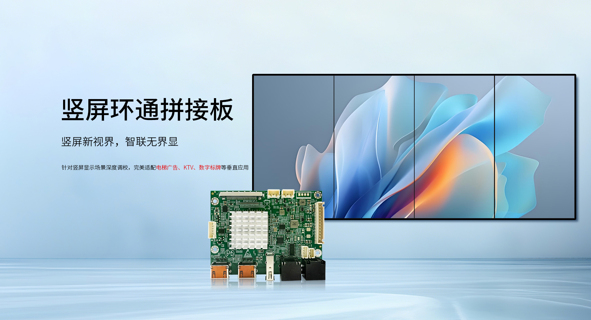 竖屏环通拼接板