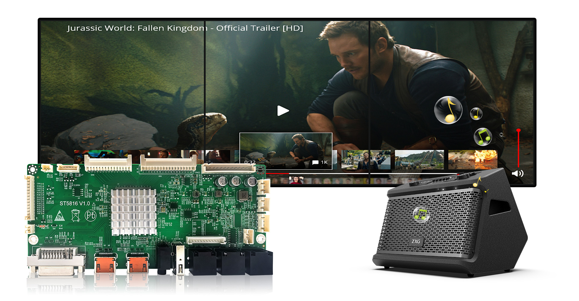 ST5816拼接驱动板：音画同步+智能温控的全能显示