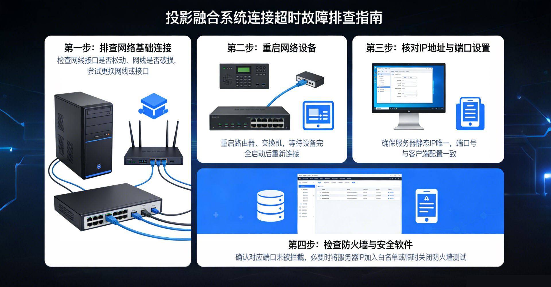投影融合服务器连接超时怎么办?